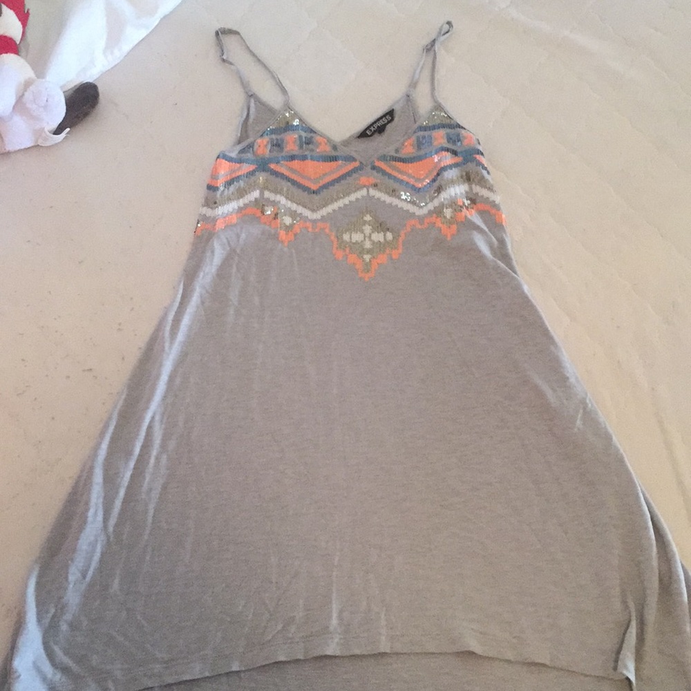 Grey sequenced express dress